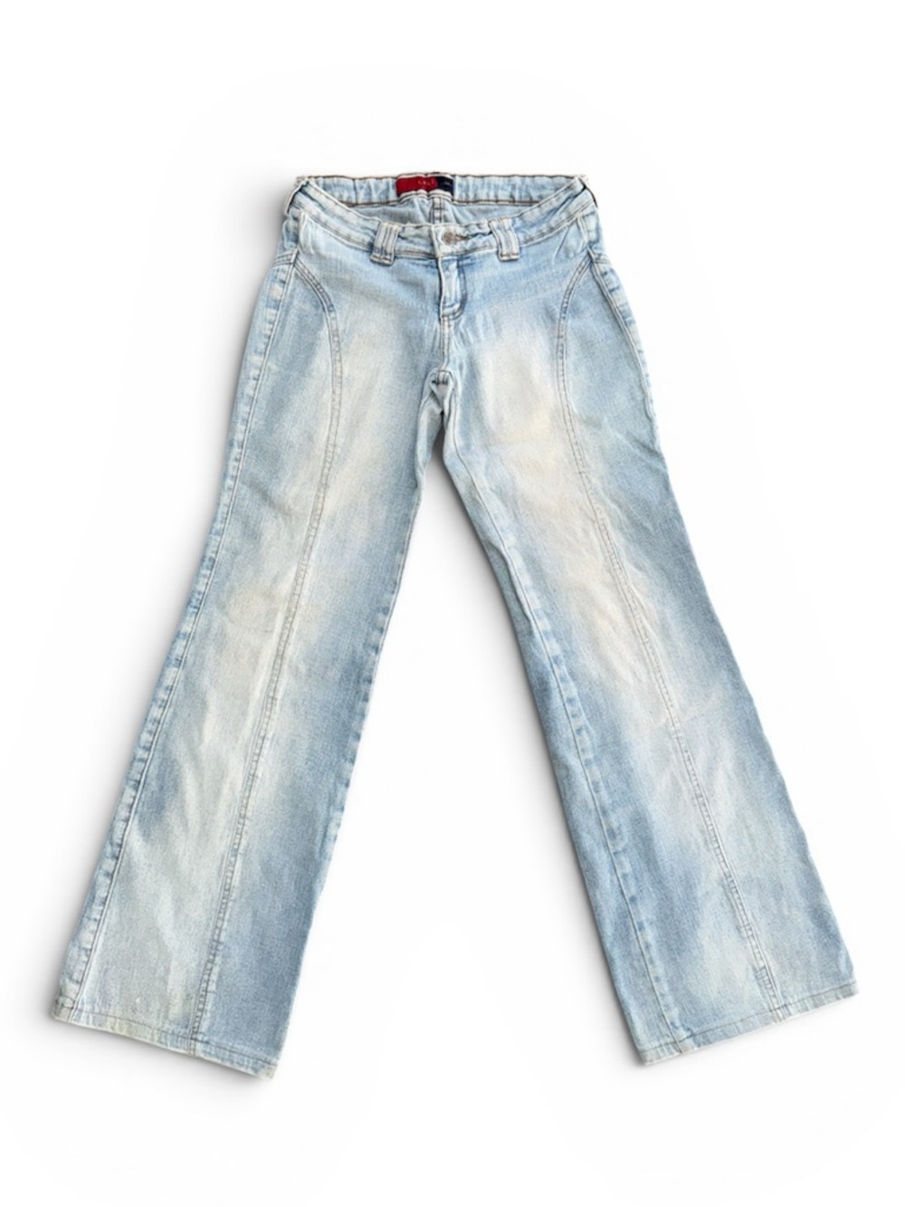 LELUI VINTAGE Y2K Wide Leg Denim Jeans in Light Blue Wash